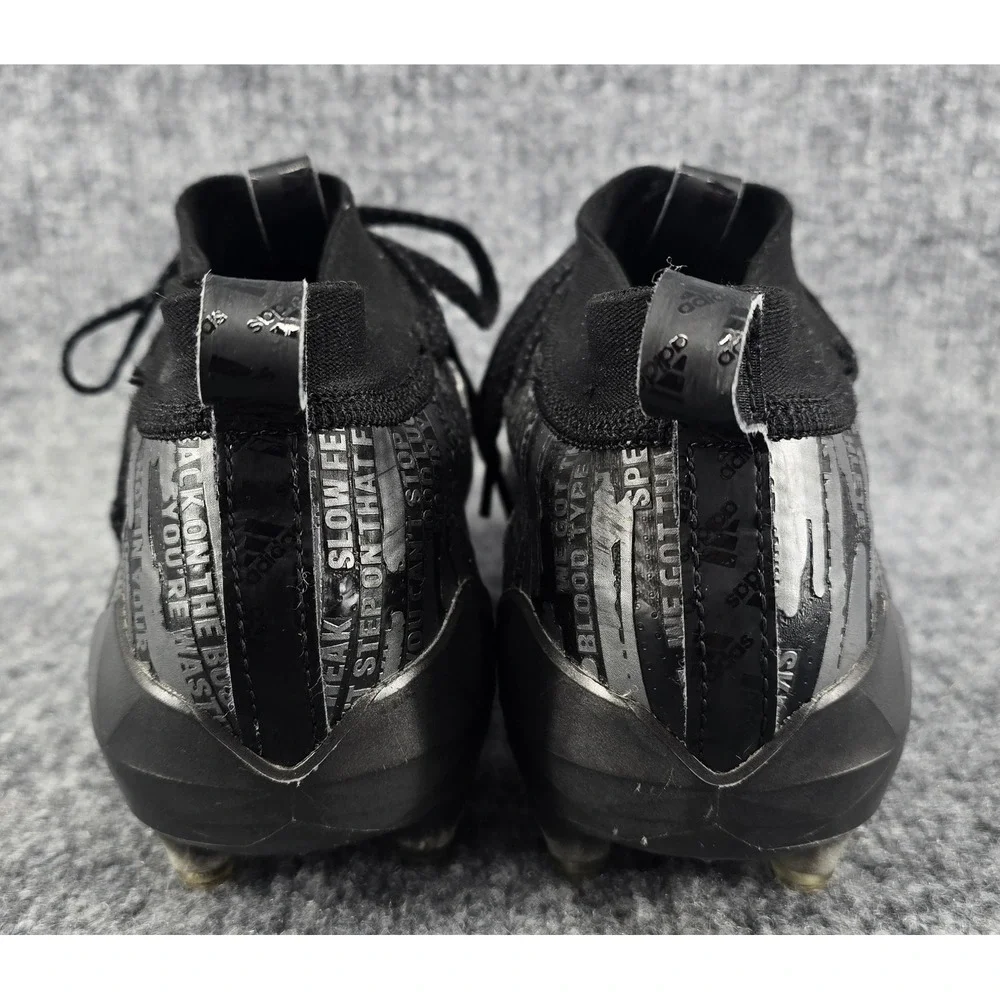 Adidas Adizero 8.0 Three Stripe Life Football Cleats Men 10.5 Black Silver